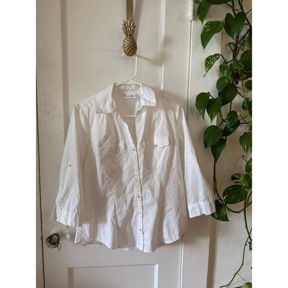 New York and Company seventh Avenue women’s size medium white shirt - Picture 1 of 8
